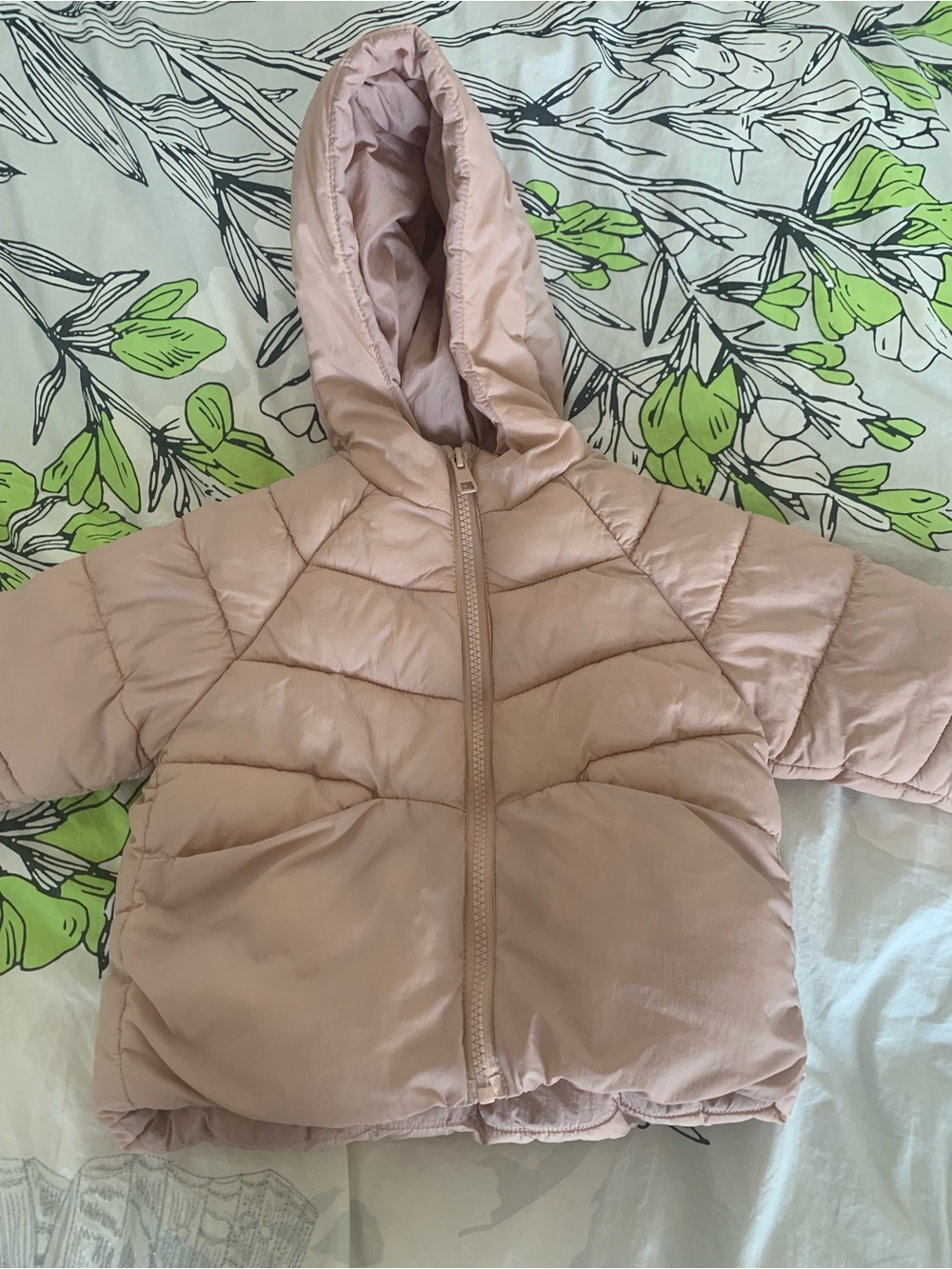 Zara Pink Hooded Puffer Jacket